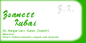 zsanett kubai business card